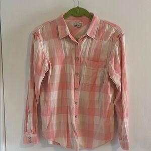 Broadway & Broome Pink and White Plaid Shirt